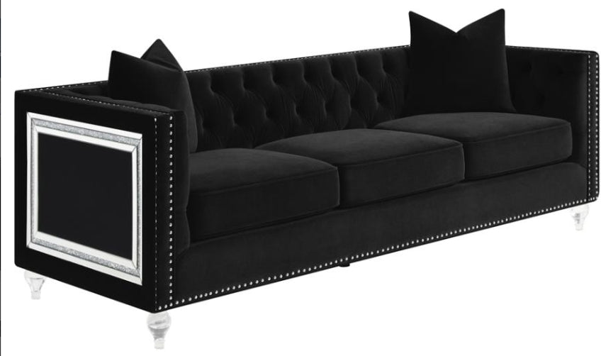 Black Velvet Bling Sofa