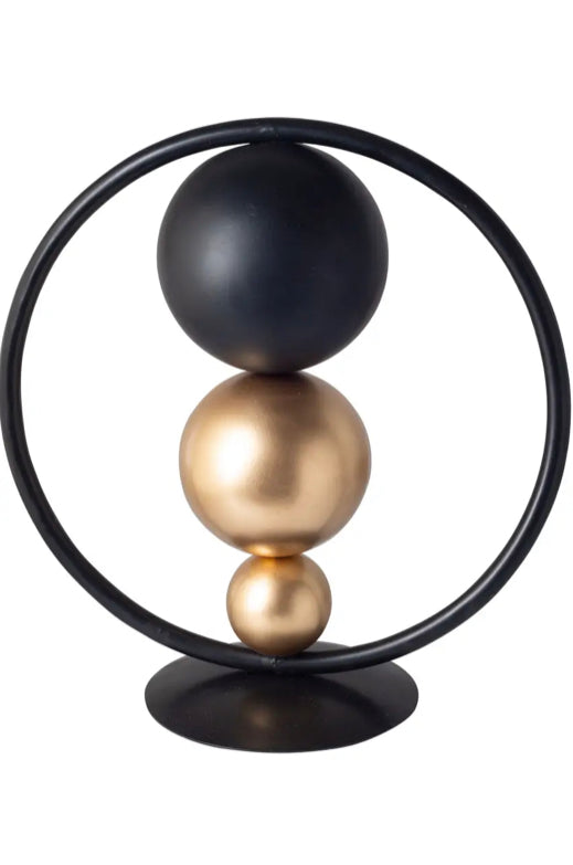 Black and Gold Metal Orb