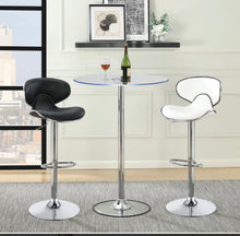 Load image into Gallery viewer, Upholstered Adjustable Height Bar Stools Black and Chrome (Set of 2
