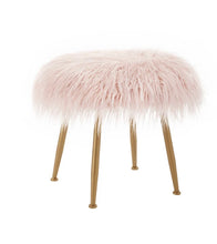 Load image into Gallery viewer, Faux Fur Vanity Stool
