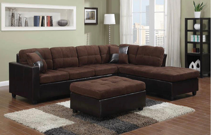 Mallory Upholstered Sectional Chocolate and Dark Brown