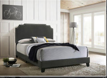 Load image into Gallery viewer, Tamarac Upholstered Nailhead Queen Bed Grey
